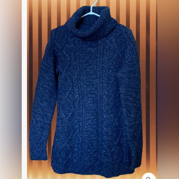 NWT Land’s End Women’s S Turtleneck Blue Sweater brand new without tag - Picture 2 of 3